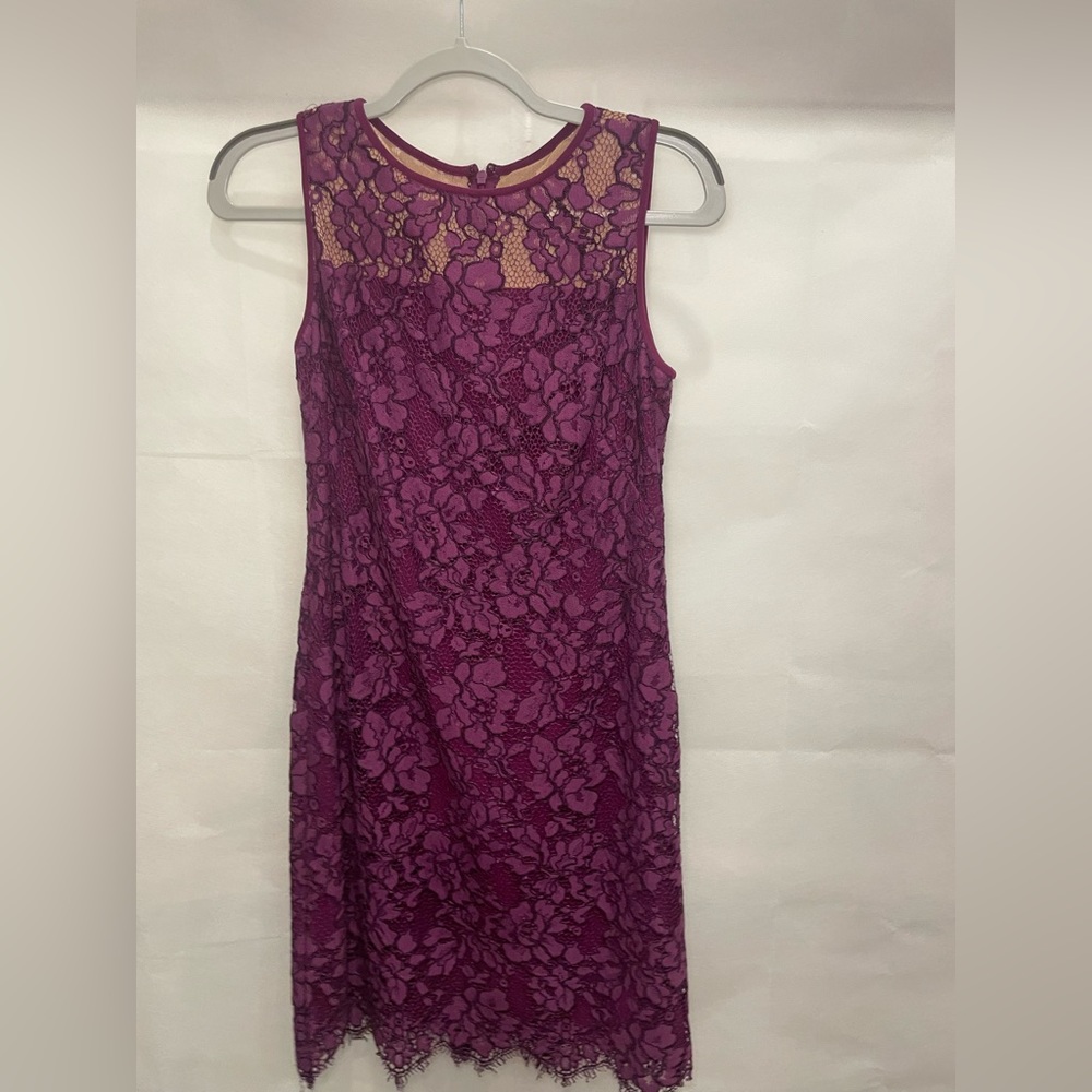 Ralph Lauren Purple Lace Fitted Dress- size 6